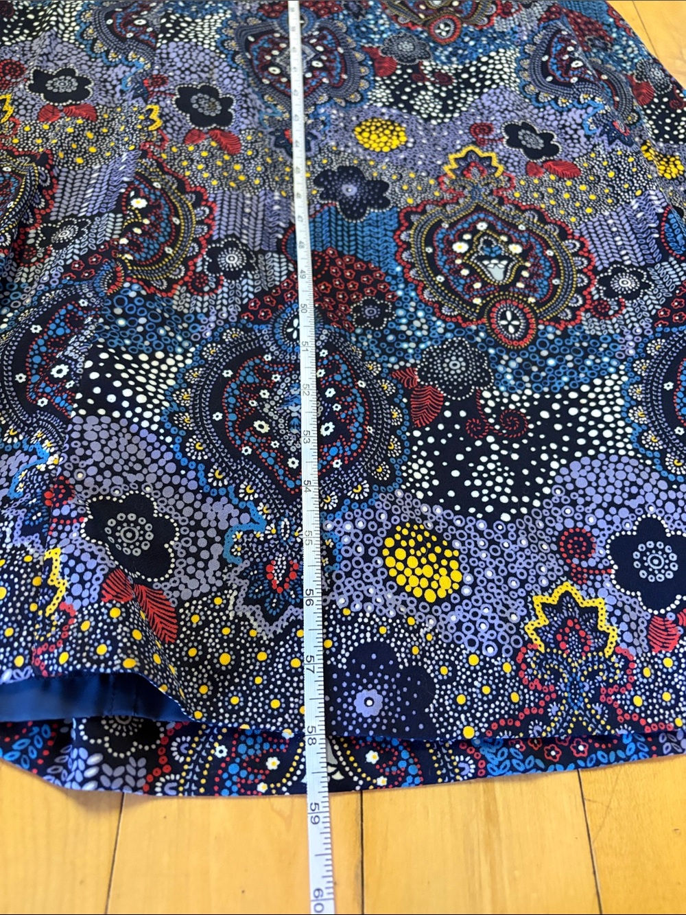 1960’s/70’s Handmade Psychedelic Floral Paisley Maxi Dress • Elastic Waist & Tie - Picture 8 of 10